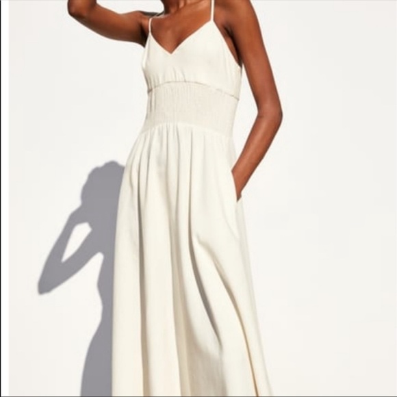 Zara Cream Maxi Dress - Picture 2 of 10
